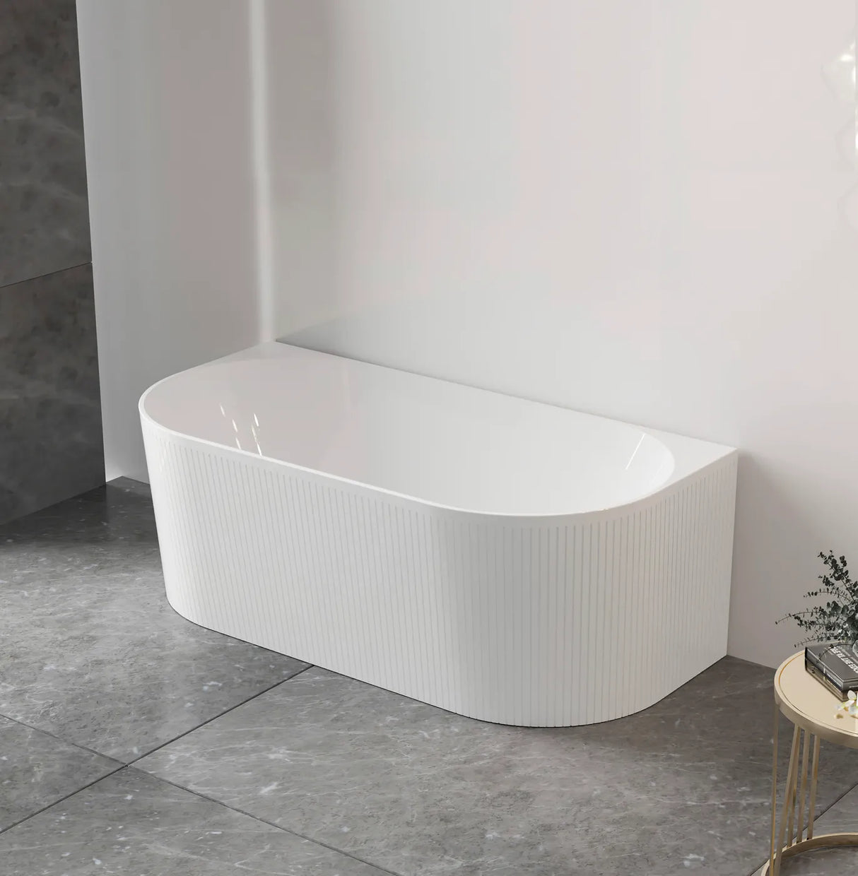 NOOSA Back to Wall MULTIFIT Bath with Overflow (1500mm / 1700mm)