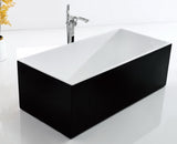 AMBER Black and White Square Bathtub with Non-Overflow (Clearance)