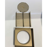 110x110mm Brushed Brass Linear Floor Grate S/Steel (80mm Waste)