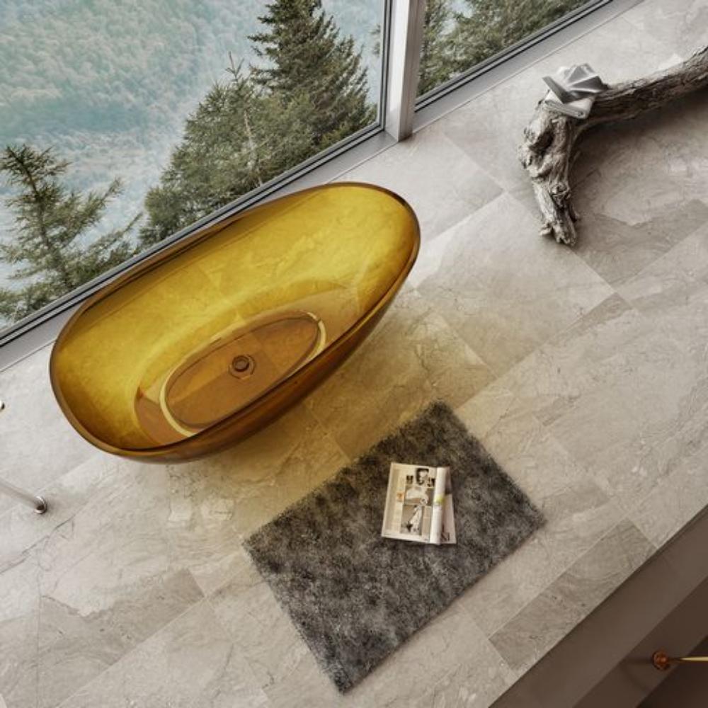 Transparent Ginger Petii Egg shape Freestanding Bathtub with Non-Overflow (1500/1700mm)