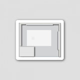AQUA Curved Rim LED Rectangle Frameless Mirror 900x750mm