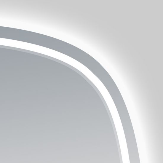 AQUA LED Rounded Edge Anodising aluminium Frame Mirror 600/750mm