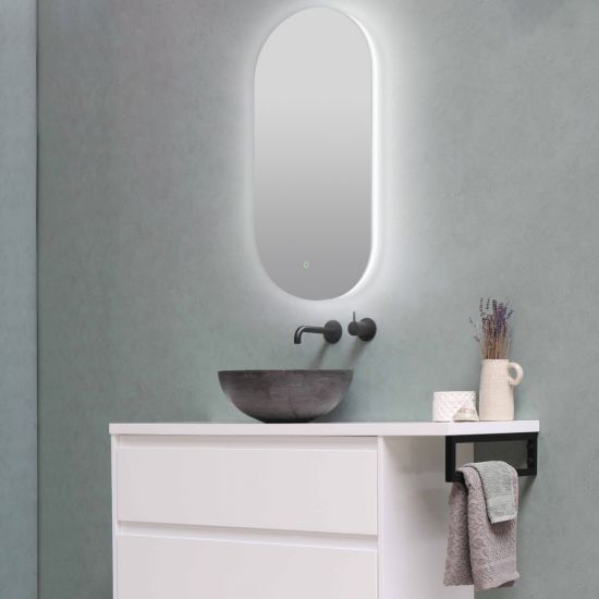 AQUA LED Oval Acrylic Frameless Mirror 600x900mm