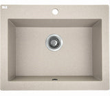 Laveo 490*580*220mm Beige Granite Stone Sink Single Bowl