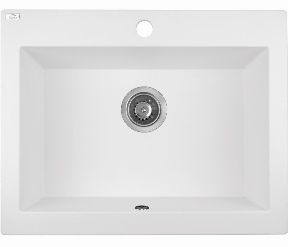 Laveo 490*580*220mm White Granite Stone Sink Single Bowl