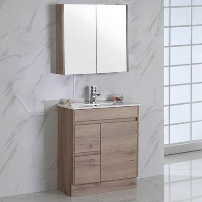 YORK Slim Freestanding Vanity Max Oak 750/900
