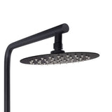 10'' Right Angle Round Shower Station Top Inlet - Matte Black