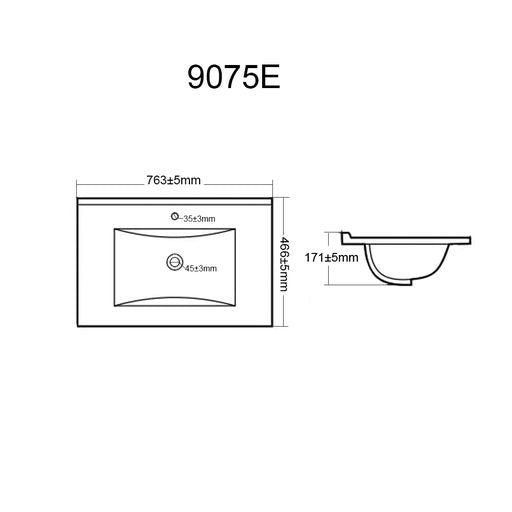 STELLA PVC Wall Hung PVC Vanity 750mm