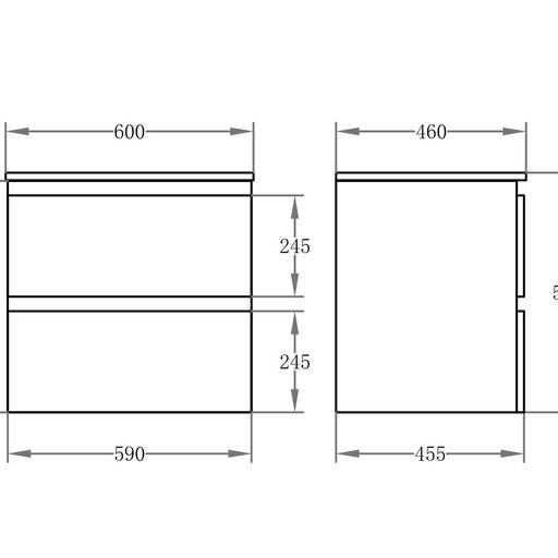 STELLA PVC Wall Hung Vanity 600mm