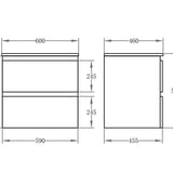 STELLA PVC Wall Hung Vanity 600mm