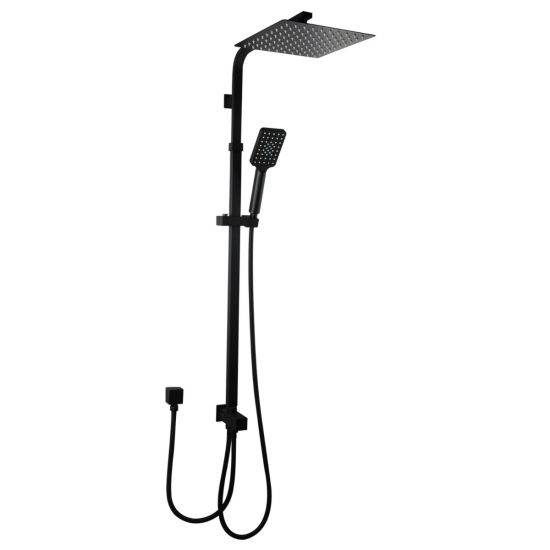 10" Square Shower Station Top Bottom Inlet - Matte Black