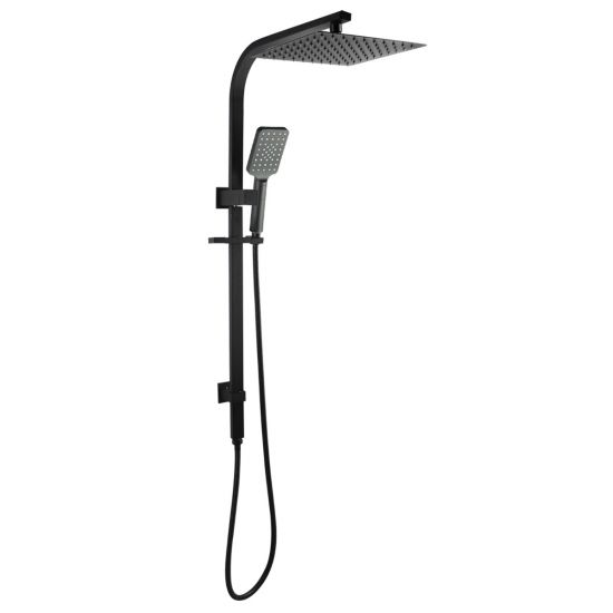 AQU 10" Square Shower Station Top Water Inlet - Black