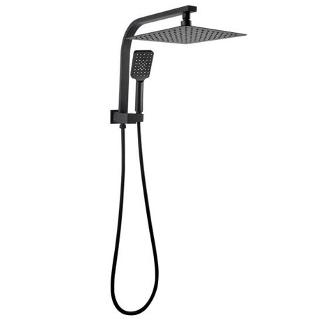 AQU 10" Square Shower Station Top Water Inlet - Black
