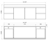 ABS DF Dark American Oak Double Bowl Wall Hung Vanity 1500mm - Clearance