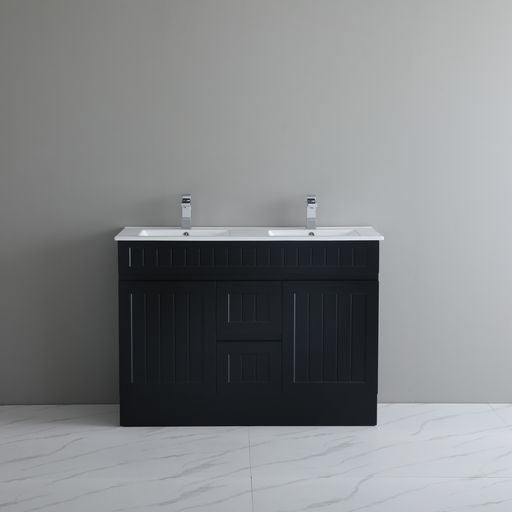 ACACIA SHAKER PVC Floor Vanity 1200mm (Double Bowl)