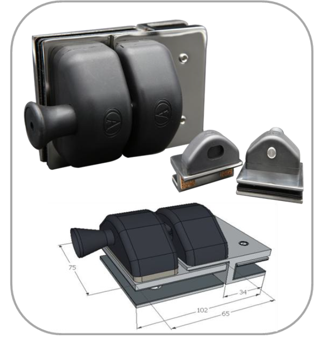 Pool Latch - 180 ° Glass to Glass