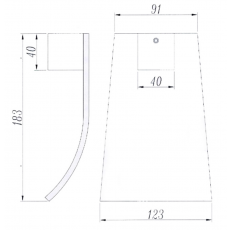 Esperia Square Bath Spout - Brushed Gun Metal Technical Drawing