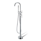 Pentro Round Freestanding Bath Mixer With Hand Held Shower - Chrome