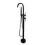 Pentro Round Freestanding Bath Mixer With Hand Held Shower - Black