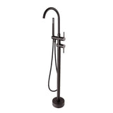 Pentro Round Freestanding Bath Mixer With Hand Held Shower - Brushed Gun Metal