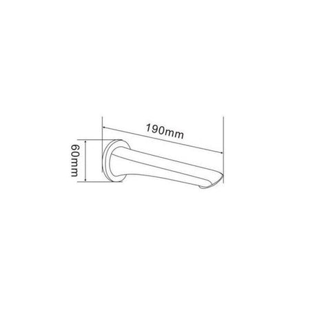 Bellino Bath Spout - Brushed Brass Technical Drawing