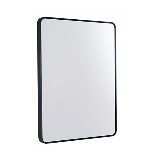 Poseidon Backlit LED Rectangle Framed Mirror 610x810mm - Matte Black