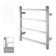 Square Electric Heated Towel Rack 4 Bars - Chrome