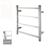 Square Electric Heated Towel Rack 4 Bars - Chrome