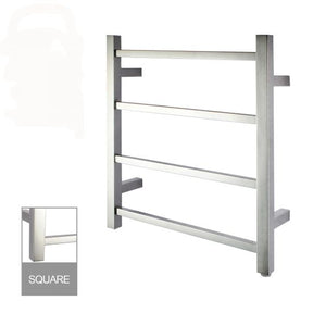 Square Electric Heated Towel Rack 4 Bars - Chrome