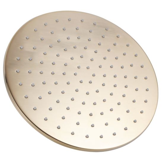 Pentro 250mm Solid Brass Round Rainfall Shower Head - Brushed Brass
