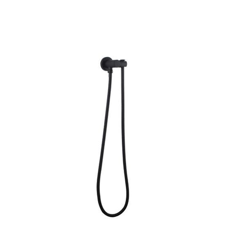 Pentro Round Shower Holder Wall Connector Hose - Matte Black