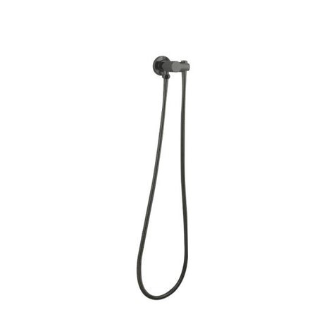Pentro Round Shower Holder Wall Connector Hose - Brushed Gun Metal