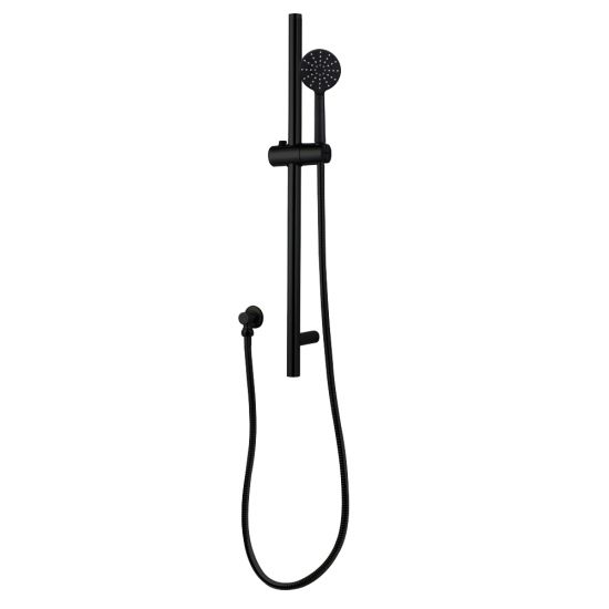 Pentro Round Handheld Shower Rail Set - Matte Black