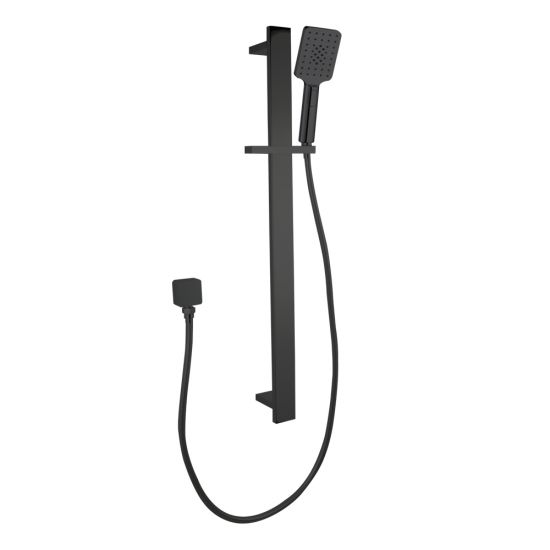 Bellino Square Handheld Shower Rail Set - Matte Black