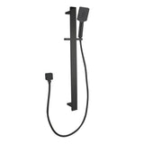 Bellino Square Handheld Shower Rail Set - Matte Black