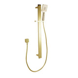 Bellino Square Handheld Shower Rail Set - Brushed Brass