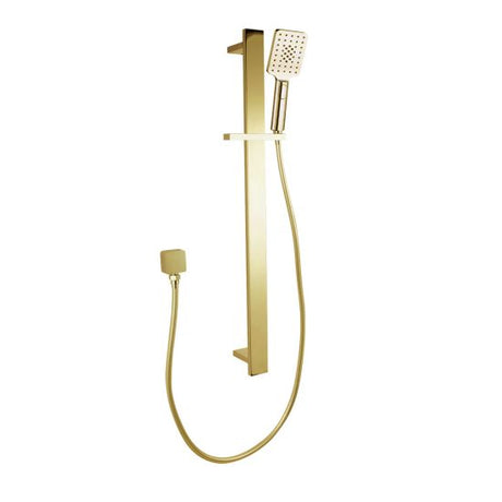 Bellino Square Handheld Shower Rail Set - Brushed Brass