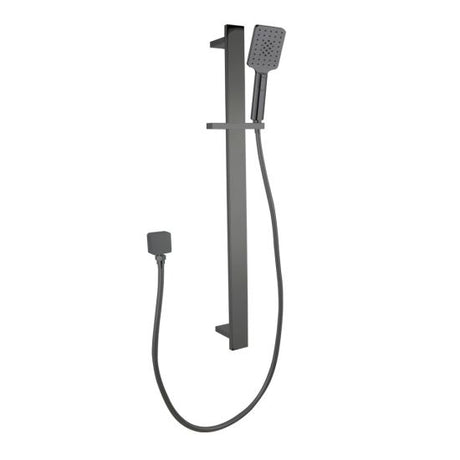 Bellino Square Handheld Shower Rail Set - Brushed Gun Metal