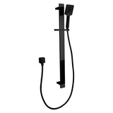 Bellino Square Handheld Shower Rail Set - High Gloss Black
