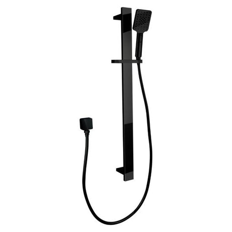 Bellino Square Handheld Shower Rail Set - High Gloss Black