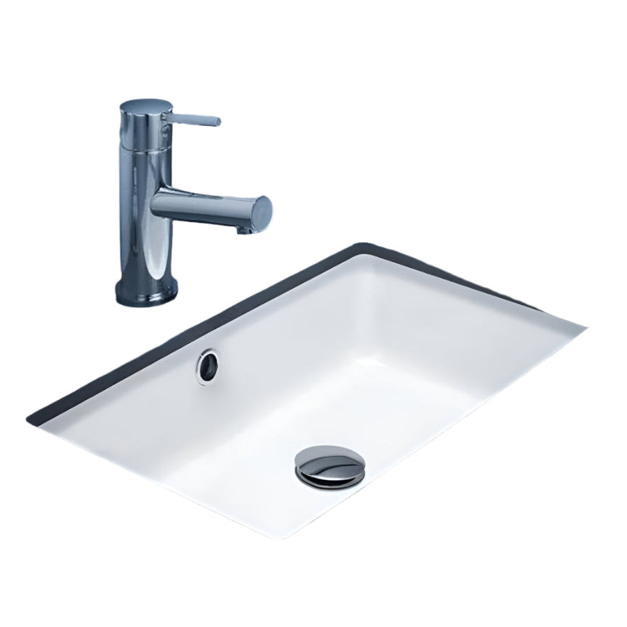 Rocky GLoss White Undermount Basin (Rectangle: 525x345x195)