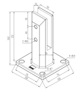 Square Adjustable Friction Deck Mount Spigot - Stainless Steel