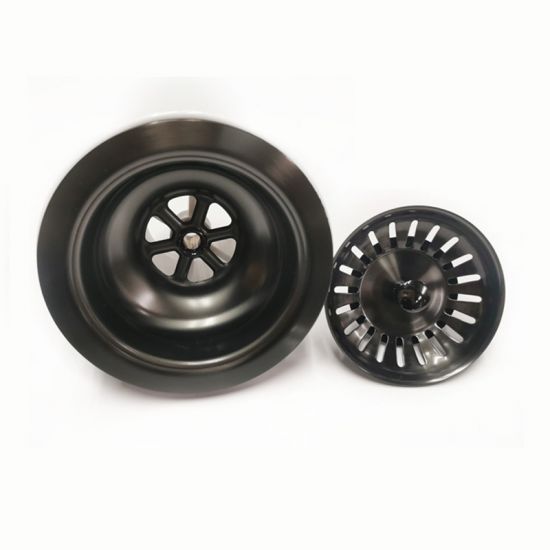 90/114mm Kitchen Sink Strainer Waste Black