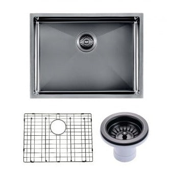 Gunmetal Stainless Steel PVD Single Bowl Kitchen Sink (600x450x300)