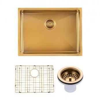 AQU Brushed Brass Kitchen Sink (600x450x300)