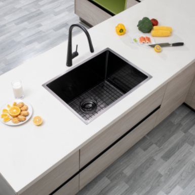 Gunmetal Stainless Steel PVD Single Bowl Kitchen Sink (600x450x300)