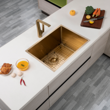 AQU Brushed Brass Kitchen Sink (600x450x300)