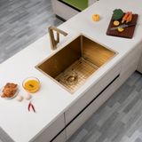 AQU Brushed Brass Kitchen Sink Set (600x450x230)