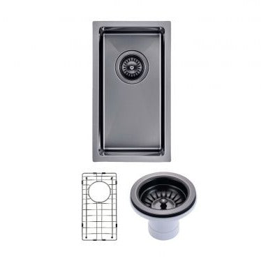 Gunmetal Stainless Steel PVD Single Bowl Kitchen Sink (250x450x215)