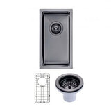 Gunmetal Stainless Steel PVD Single Bowl Kitchen Sink (250x450x215)